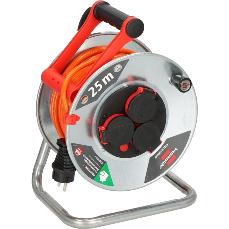 foto del prodotto garant s v2 ip44 1198370500 avvolgicavo per esterni, 25 m, colore arancione segnaletico, lamiera d acciaio, per uso esterno a breve termine, 25 m