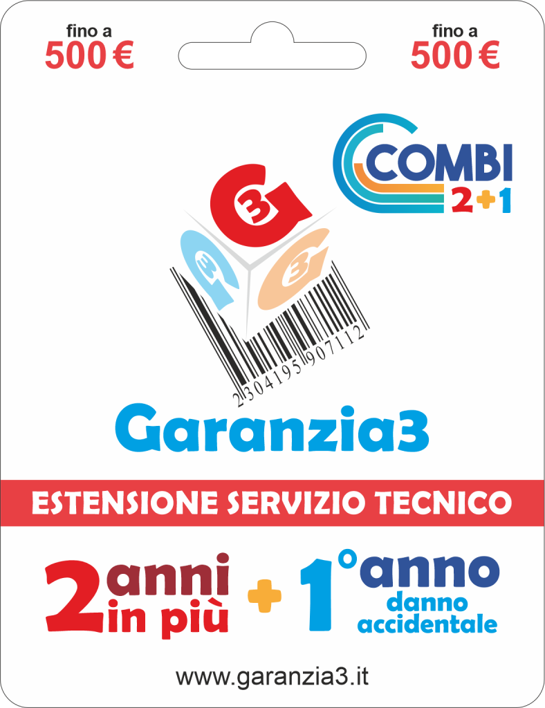 foto del prodotto garanzia3 combi 2anni 1anno per danno accidentale valore massimale di copertura 500 prodotto virtuale