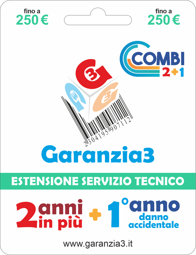 foto del prodotto garanzia3 combi 2anni 1anno per danno accidentale valore massimale di copertura250 prodotto virtuale