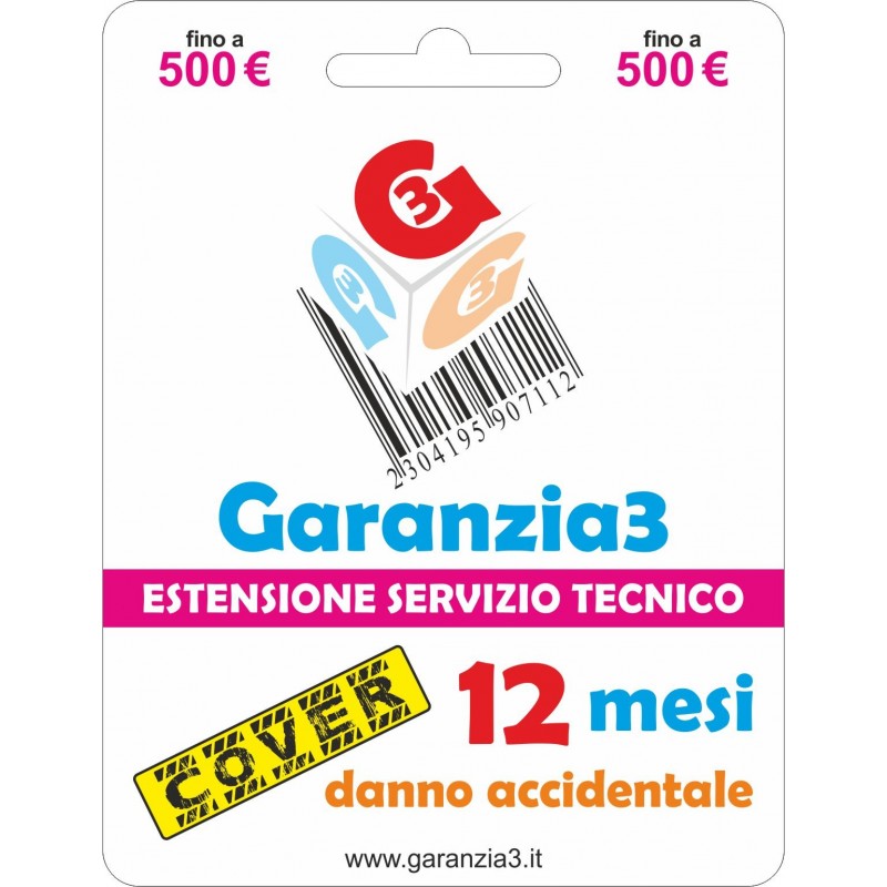 foto del prodotto garanzia3 cover 12 mesi messimale di copertura 500