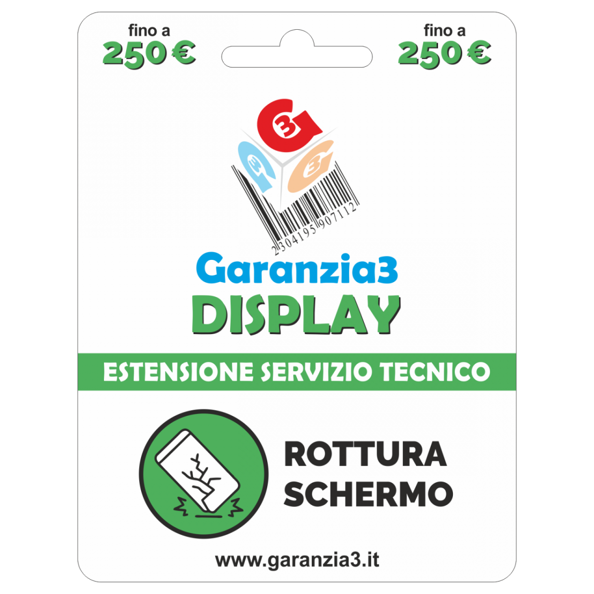 foto del prodotto garanzia3 display valore dispositivo 250