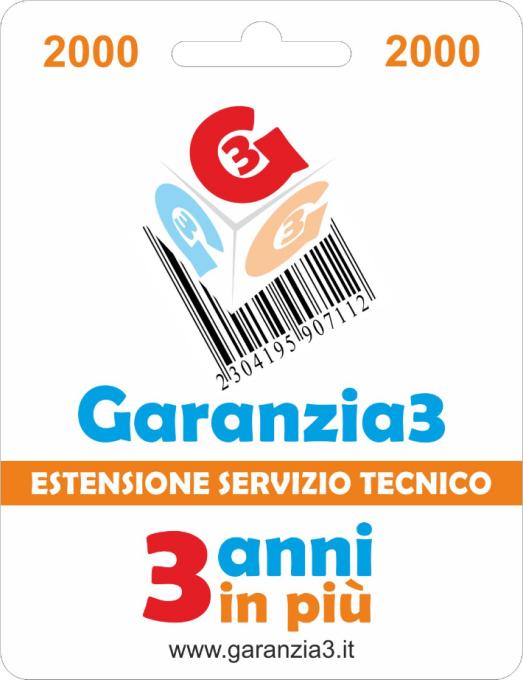 foto del prodotto garanzia3 estensione di servizio tecnico 3 anni in pi con massimale di copertura a 2000 euro