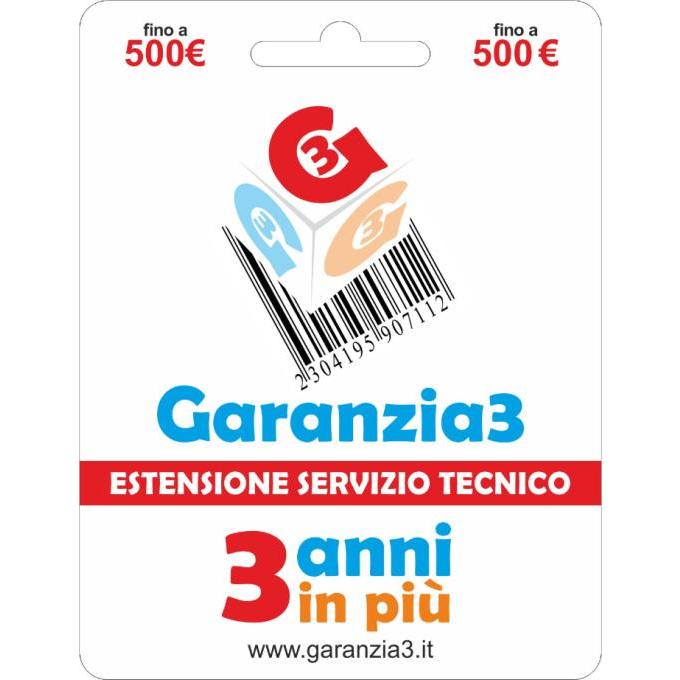 foto del prodotto garanzia3 estensione di servizio tecnico 3 anni in pi con massimale di copertura a 500 euro