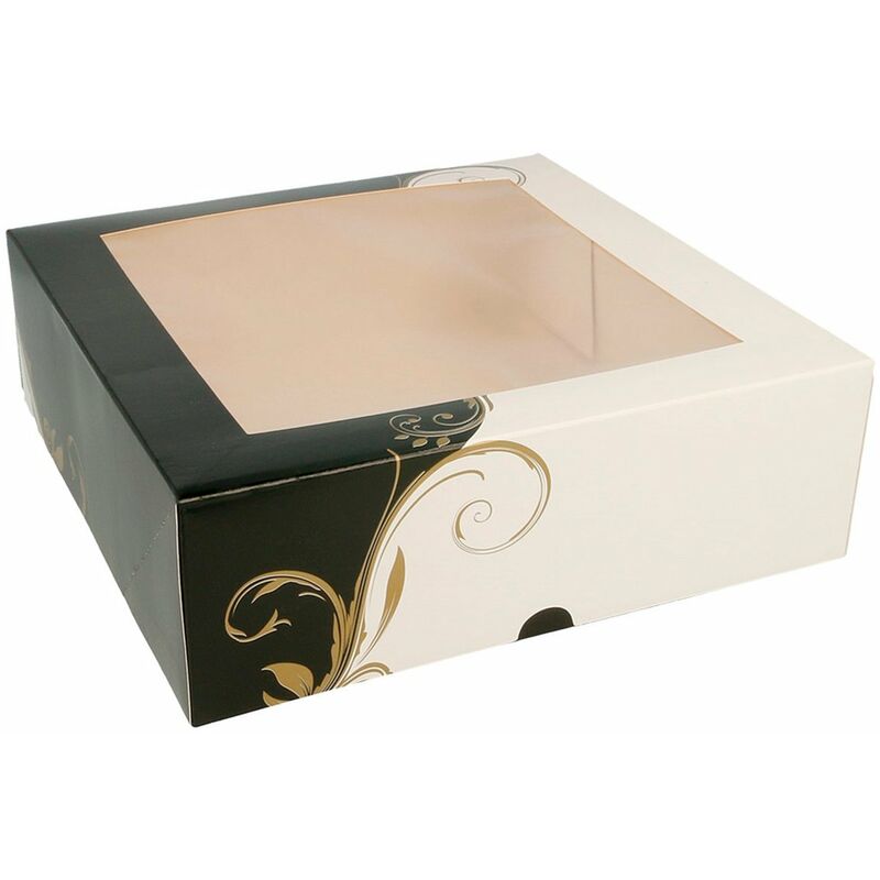 foto del prodotto garc a di pou 204.70 scatole pasticceria con finestra 275 g m2, 23 x 23 x 7.5 cm, set da 50, bianco