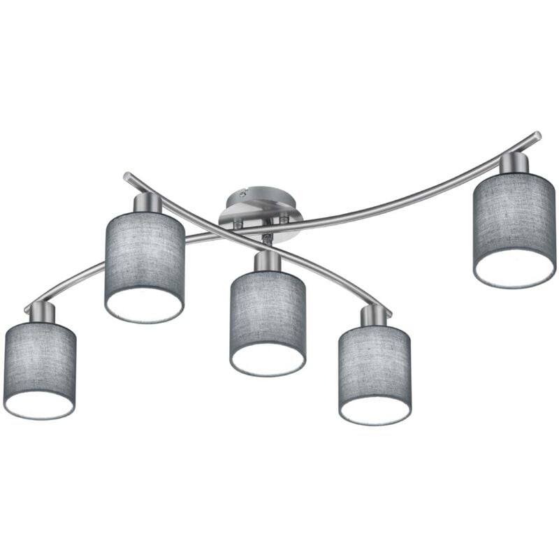 foto del prodotto garda plafoniera 5 diffusori in tessuto grigio l. 75cm 44,2cm