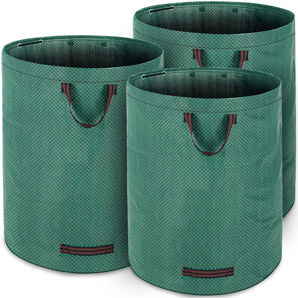foto del prodotto gardebruk 4x sacchi da giardino 280 litri, max. carico 50 kg 3 impugnature 3x sacco fogliame