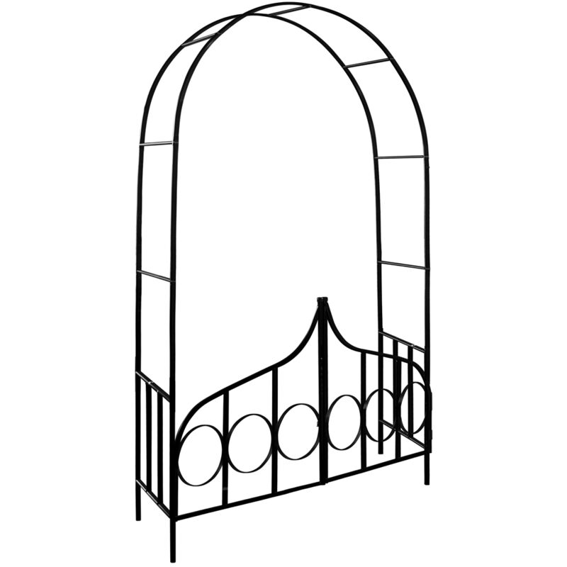 foto del prodotto gardebruk arco per rampicanti archi per fiori metallo obelisco per rose piante decorazine giardino 1x rose arch with gate style 2 en 