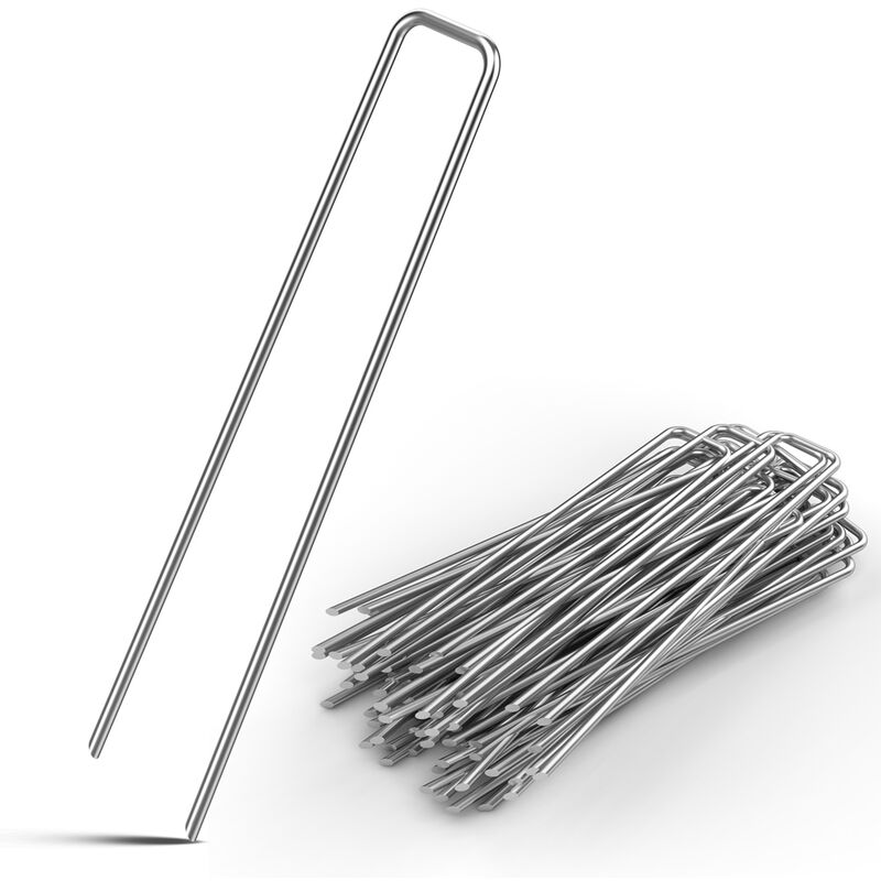 foto del prodotto gardebruk picchetti per fissaggio a terra acciaio zincato 2,7 mm ancoraggio tende per giardino set 50 pz.