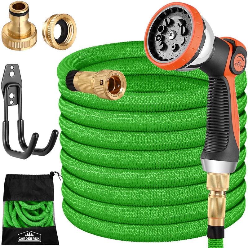 foto del prodotto gardebruk tubo di irrigazione da giardino con interno in triplo lattice adattatori in ottone per officina garage auto gr n 22m de 