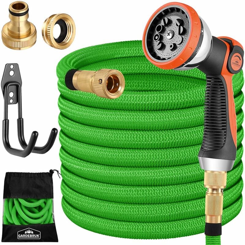 foto del prodotto gardebruk tubo di irrigazione da giardino con interno in triplo lattice adattatori in ottone per officina garage auto gr n 7.5m de 