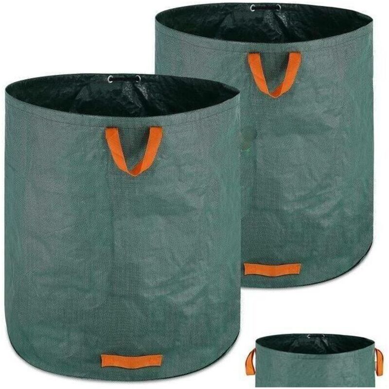 foto del prodotto garden bag 500l 50 kg sacco per rifiuti vegetali pieghevole sacco sanitario tessuto rinforzato 2 pezzi pulizia