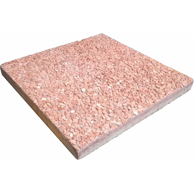 foto del prodotto garden deluxe collection base lastra quadrata in marmo e ghiaia per ombrelloni con base a croce 14 kg rosso verona 40x40 