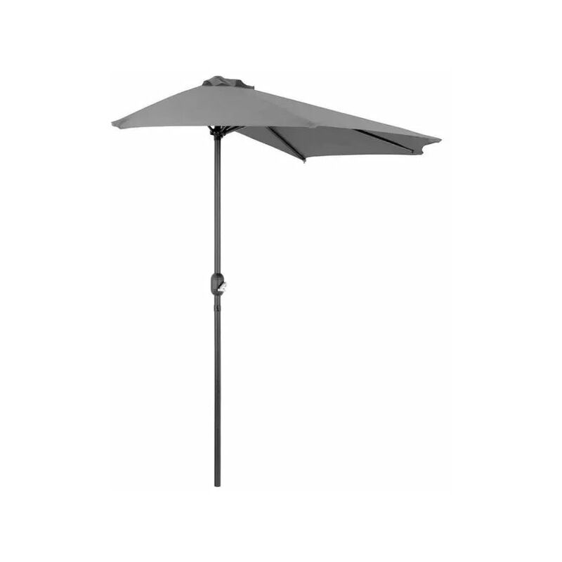 foto del prodotto garden deluxe collection ombrellone a mezzaluna 3 mt da muro esterno giardino con palo centrale in alluminio half moon grey