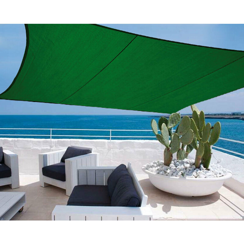 foto del prodotto garden deluxe collection vela ombreggiante 300x400 cm in polietilene ad alta densit praiano green