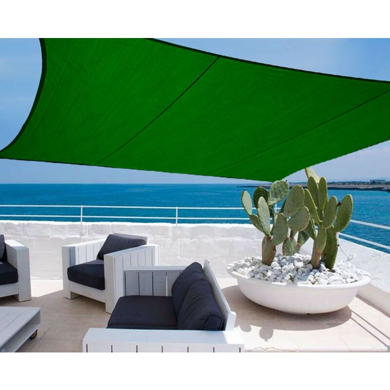 foto del prodotto garden deluxe collection vela ombreggiante 400x600cm rinforzata con corde di fissaggio tramonti brixo green