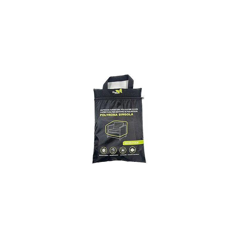 foto del prodotto garden friend copertura protettiva di colore nero per sedia singola in 210d oxford pu misure 85x95x70 cm resistente all acqua, alla povere e ai