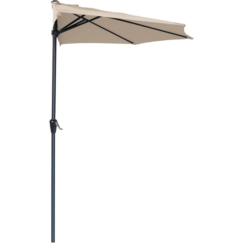 foto del prodotto garden friend - ombrellone a mezzaluna 270x133x230h cm tortora da parete acciaio