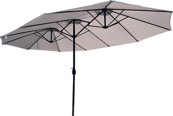 foto del prodotto garden friend ombrellone trio ovale grigio 455x270x250 cm acciaio e poliestere