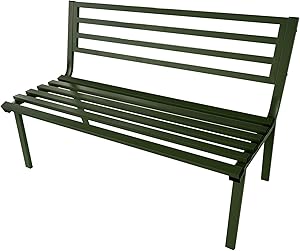 foto del prodotto garden friend panchina verde per esterno da giardino in acciaio 127x61x80 cm