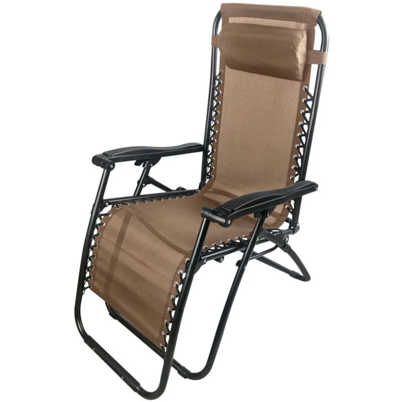 foto del prodotto garden friend sdraio siesta pieghevole multiposizione 65x90x110h cm marrone