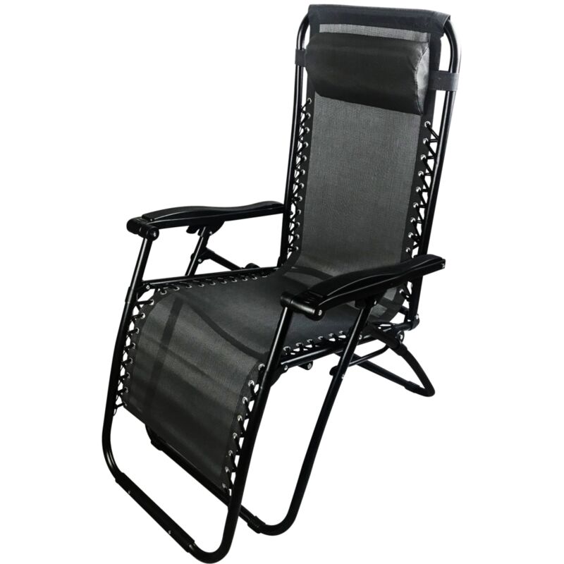 foto del prodotto garden friend sdraio siesta pieghevole multiposizione 65x90x110h cm nero