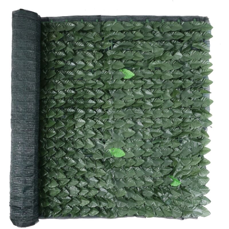 foto del prodotto garden friend siepe artificiale essenza in pvc con foglie lauro e rete ombreggiante 300x100 cm