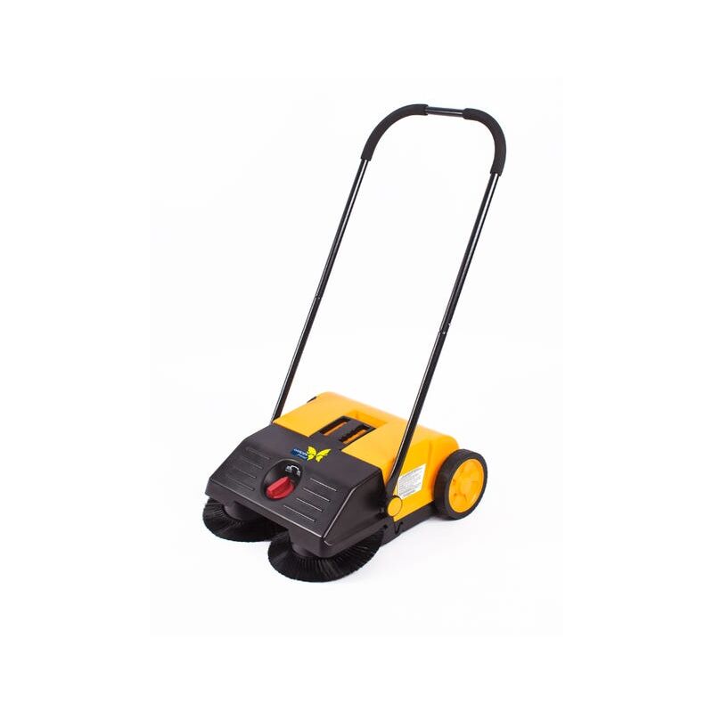 foto del prodotto garden friend spazzatrice manuale 55cm in abs, eva e metallo spazzole regolabili in altezza colore giallo nero 60x57x116h cm