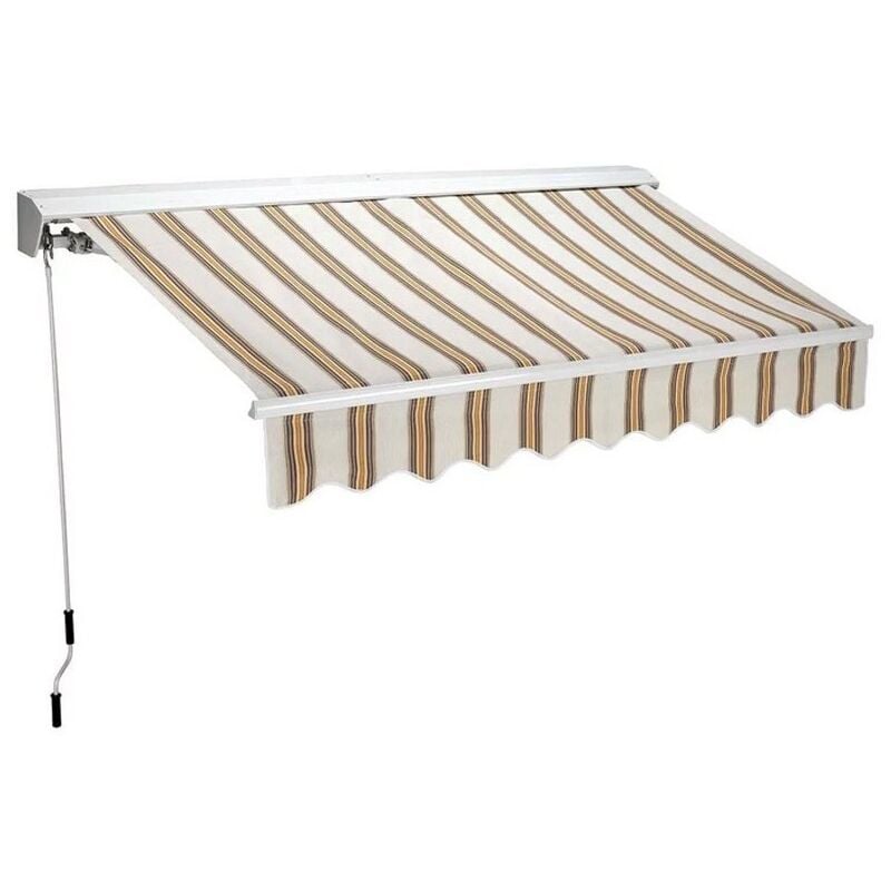 foto del prodotto garden friend tenda da sole 300x200 riga beige semi cassonata a caduta bracci esterno balcone