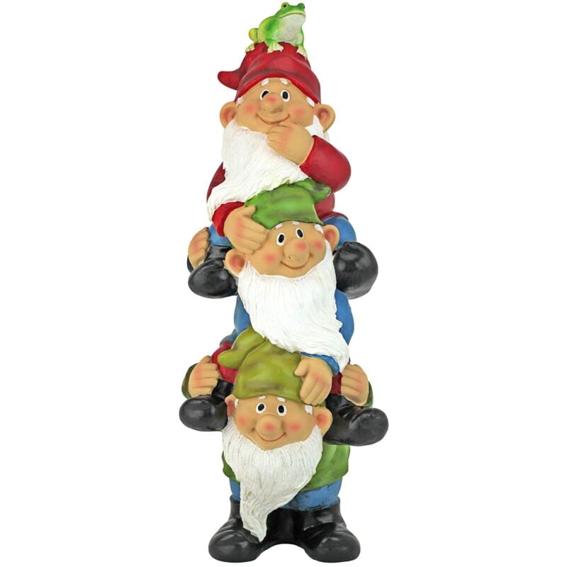 foto del prodotto garden gnome statua torre di tre gnomi outdoor garden gnomes statue divertente prato gnome design toscano