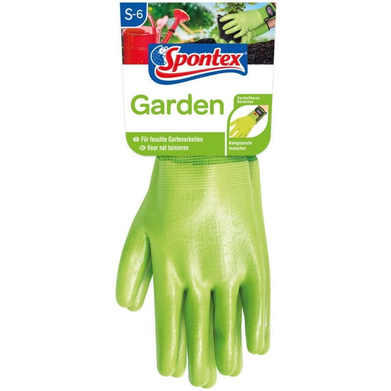 foto del prodotto garden, guanti da giardinaggio, versatili, da giardino, con polsini regolabili, taglia s, verde spontex