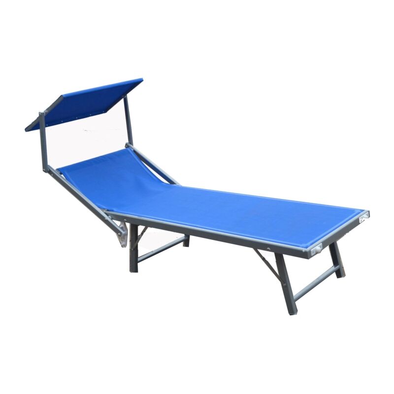 foto del prodotto garden lettino prendisole reclinabile essenza ibiza in alluminio e textilene blu 183x59x36 cm