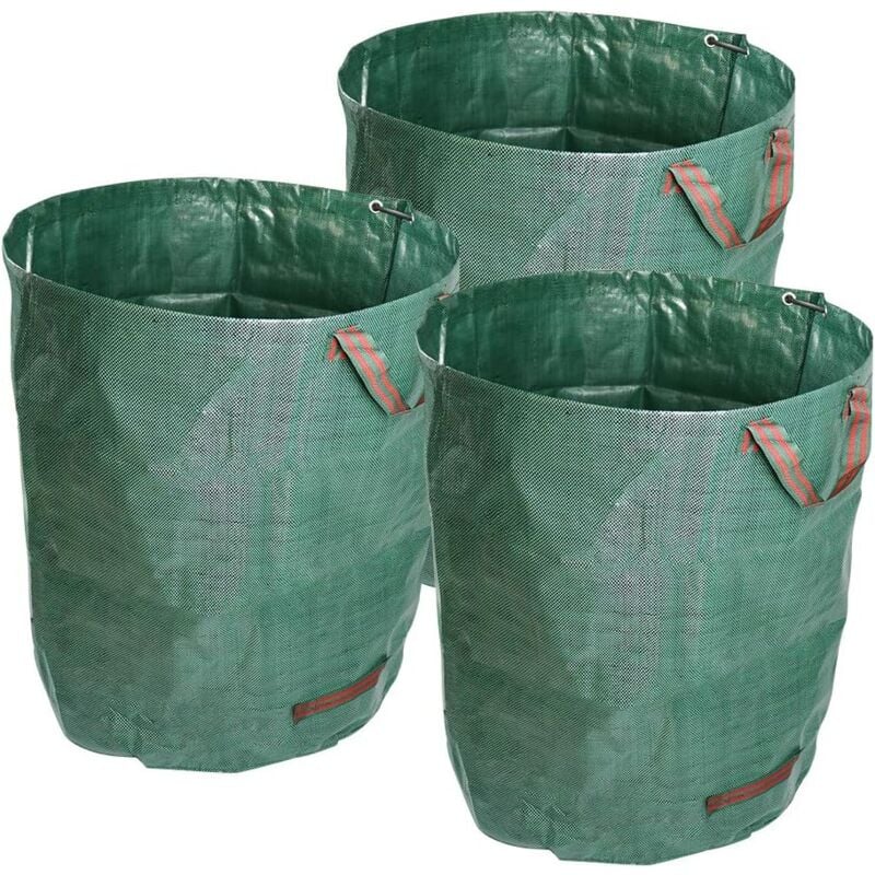 foto del prodotto garden waste bags 3 pieces waterproof reusable garden bag heavy duty large bags with handles freestanding and foldable leaf bags v7070 500l 