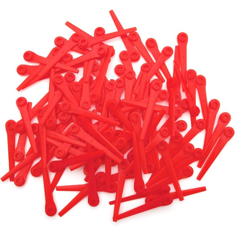 foto del prodotto gardena 9823 9825 lame di ricambio in plastica per rasaerba 70 mm rosso 100 pezzi