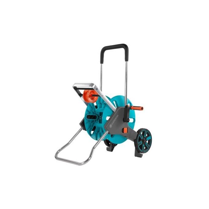 foto del prodotto gardena aquaroll m easy carrello avvolgitubo manuale nero, blu, arancione