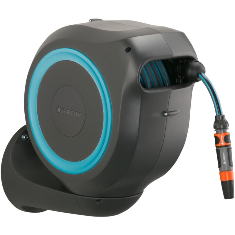 foto del prodotto gardena avvolgitubo da parete automatico rollup m azzurro tubo 20 m incluso 18610 20 