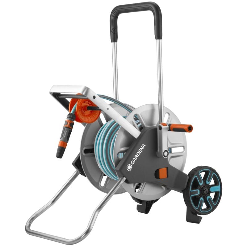 foto del prodotto gardena cleverroll m easy dispenser in metallo su ruote attrezzato