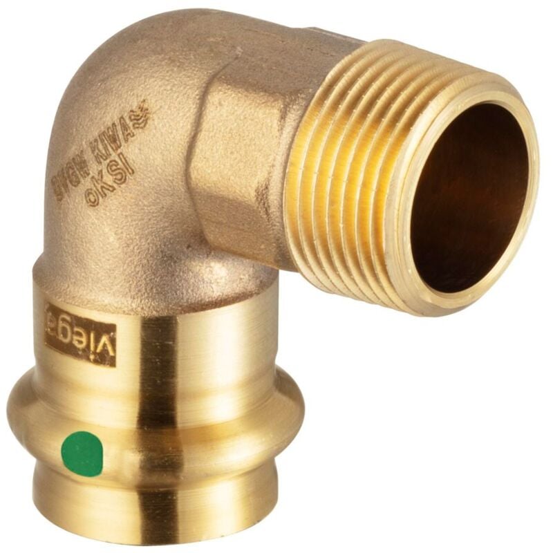 foto del prodotto gardena curva a 90 f 15x1 2 m sanpress con sc contur bronz, estremit a pressare femmina, filettatura r 112950