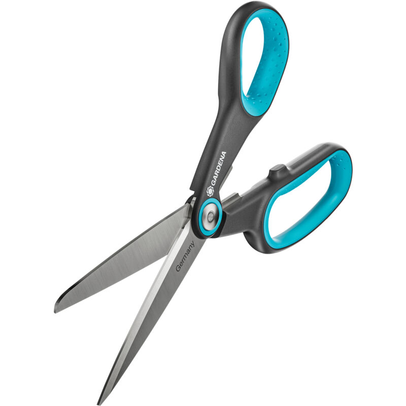 foto del prodotto gardena forbici multiuso multicut lame in acciaio inox da 10 cm, impugnature in plastica riciclata, ideali per il giardino, la casa e cucina