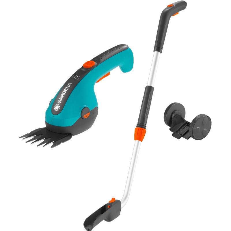 foto del prodotto gardena set forbici per erba a batteria manico e ruote classiccut li 9886 20 