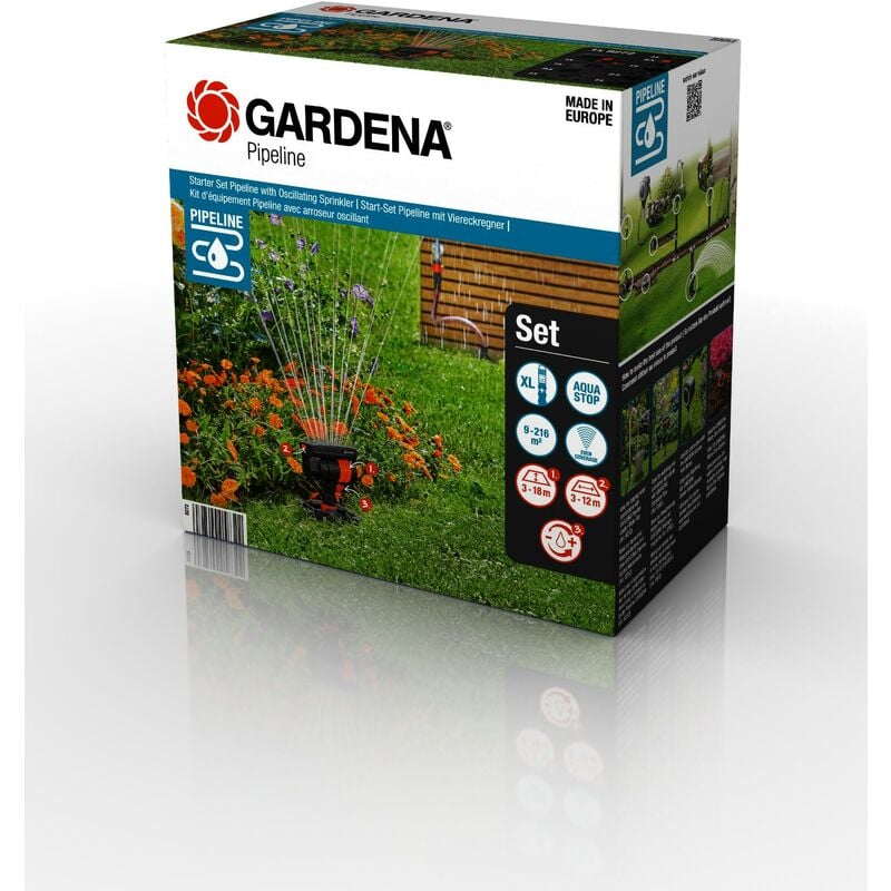 foto del prodotto gardena start set con irrigatore oscillante pipeline 8272 20 