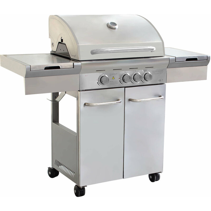foto del prodotto gardeness barbecue gas in acciaio 3 bruciatori 1 fornello laterale florida