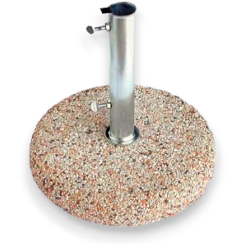 foto del prodotto gardeness base tonda per ombrellone in graniglia con tubo centrale in metallo 45 cm tubo 45 42 mm 25kg