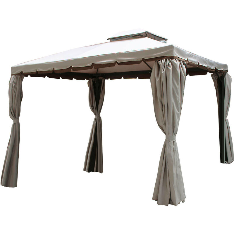 foto del prodotto gardeness gazebo da esterno 3x3 mt struttura in alluminio e telo in poliestere con tende laterali scorrevoli privacy