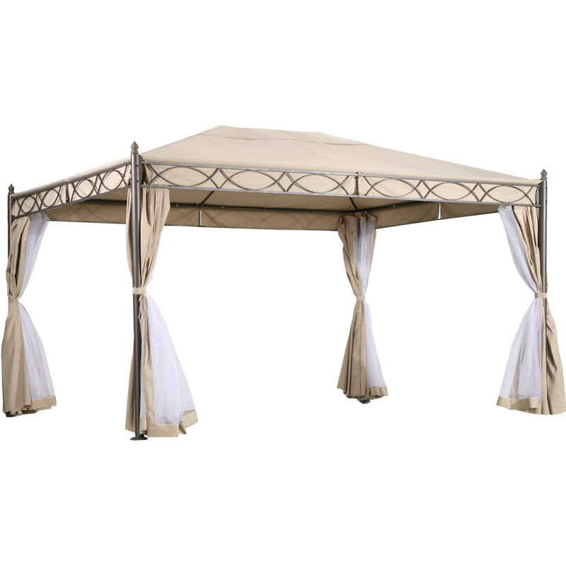 foto del prodotto gardeness gazebo da esterno 3x4 mt in acciaio e poliestere con zanzariera perimetrale joseline