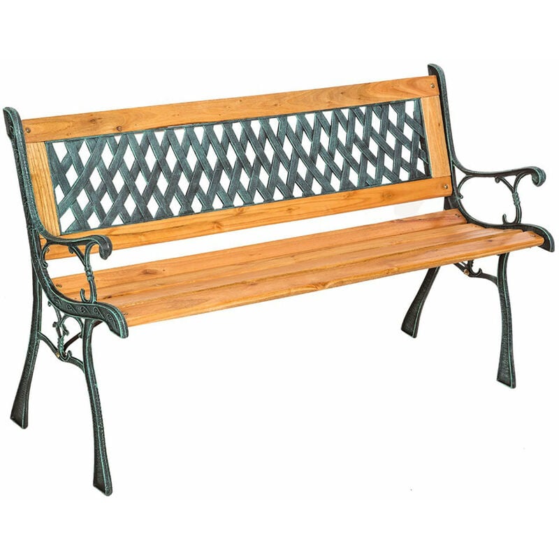 foto del prodotto gardeness panchina panca da esterno giardino in ghisa e legno ghepardo