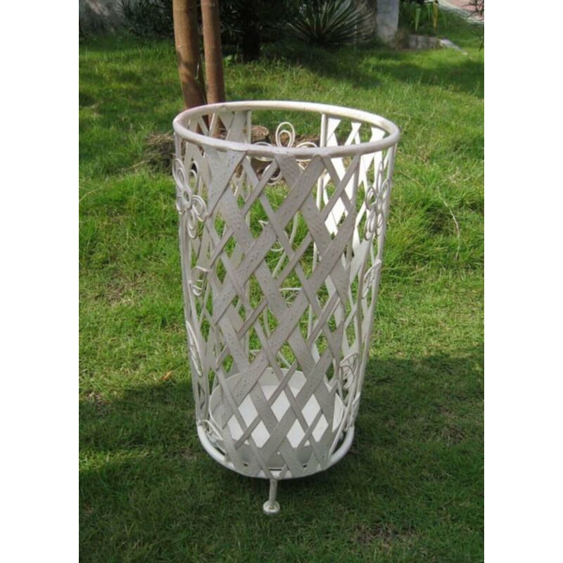 foto del prodotto gardeness portaombrelli da interno esterno in acciaio color bianco antico tondo 26x45h cm