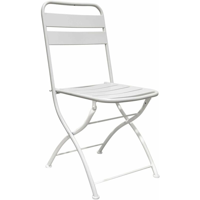 foto del prodotto gardeness sedia pieghevole da esterno con doghe in metallo industrial style york white