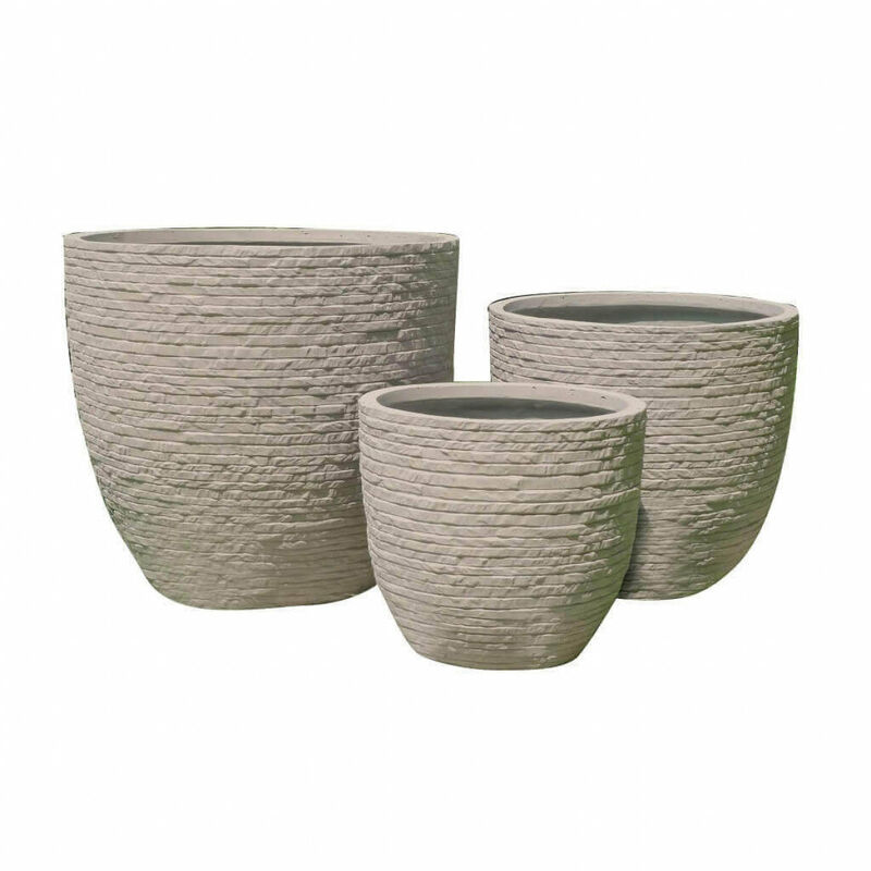 foto del prodotto gardeness set 3 vasi da giardino in fibra di argilla marisa beige