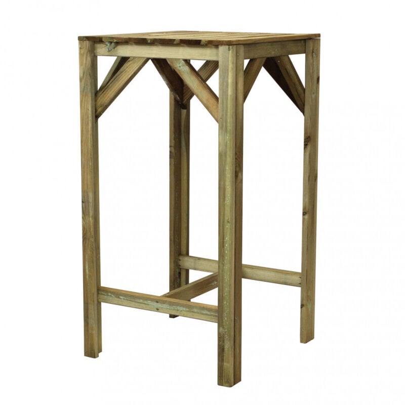 foto del prodotto gardeness tavolo bar pub e locali alto da esterno 60x60x110 cm in legno di pino impregnato verniciabile trender
