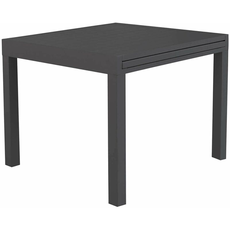 foto del prodotto gardeness tavolo estensibile 90 180x90 cm da esterno giardino con struttura in alluminio e piano effetto doghe nilo black